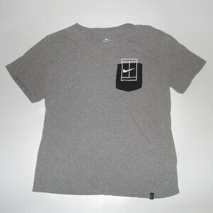 Nike T-Shirt Gray Black Pocket Tennis Men's Size L